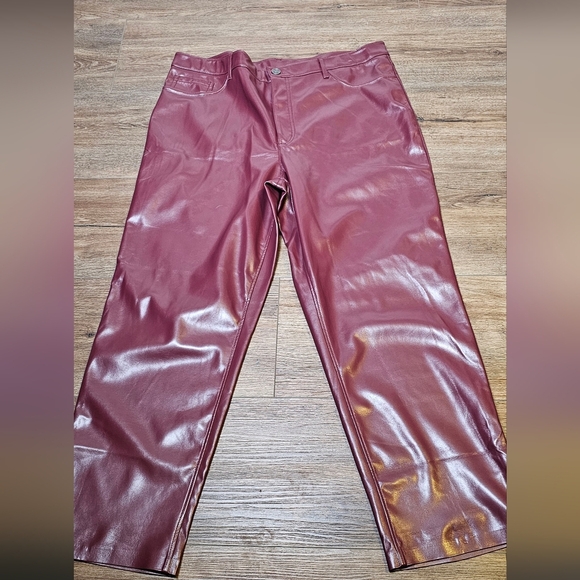 Joie Limited Edition Faux Burgundy Sz 18 Pants Straight Leg Pockets - Picture 9 of 13